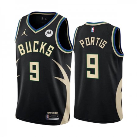 Maillot Basket Homme Milwaukee Bucks Bobby Portis JR 9 2022-23 Jordan Statement Edition Noir Swingman